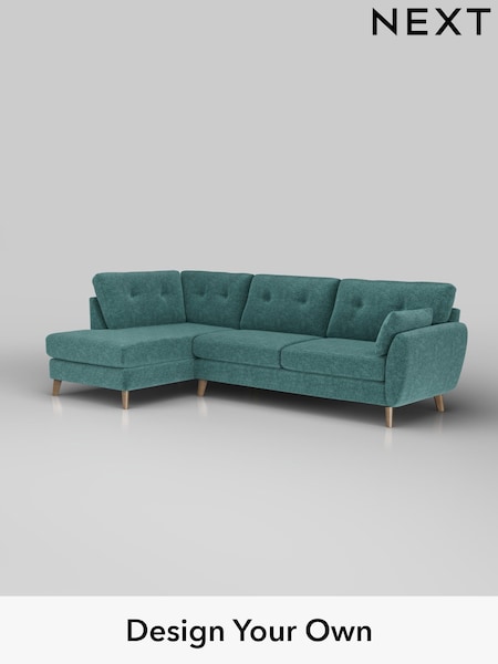 Plush Chenille/Dark Teal Green Wilson Buttoned Back (W43795) | £1,775