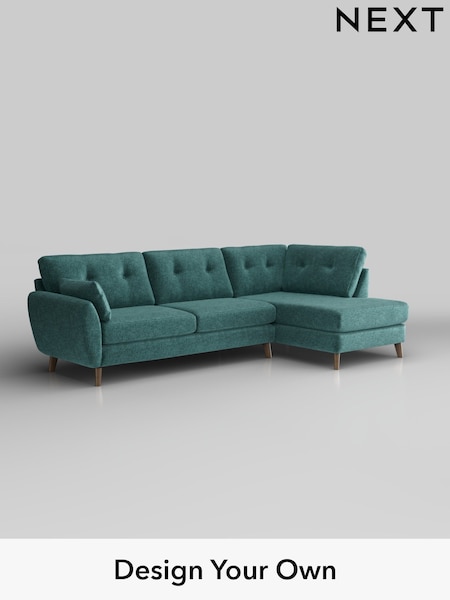 Plush Chenille/Dark Teal Green Wilson Buttoned Back (W43795) | £1,775