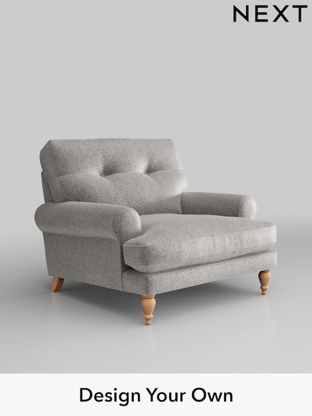 Plush Chenille/Light Grey Erin Buttoned Back Deep Relaxed Sit (W43800) | £925