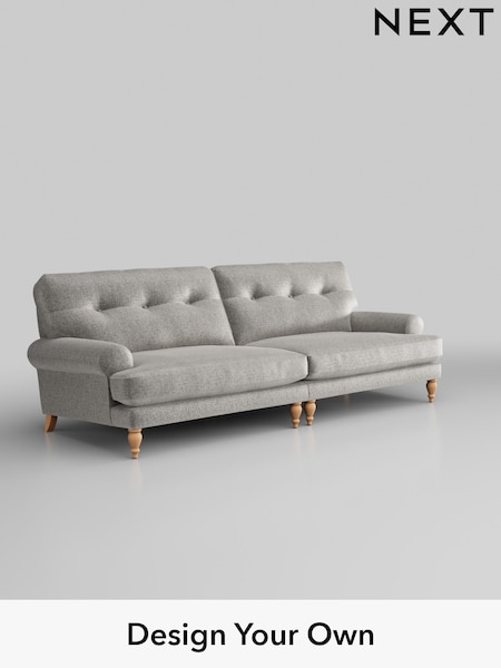 Plush Chenille/Light Grey Erin Buttoned Back Deep Relaxed Sit (W43800) | £1,525
