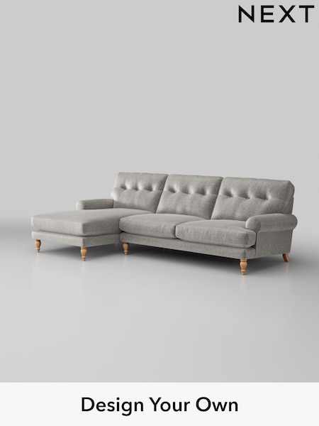 Plush Chenille/Light Grey Erin Buttoned Back Deep Relaxed Sit (W43800) | £2,025