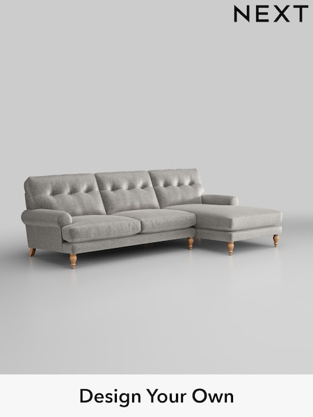 Plush Chenille/Light Grey Erin Buttoned Back Deep Relaxed Sit (W43800) | £2,025