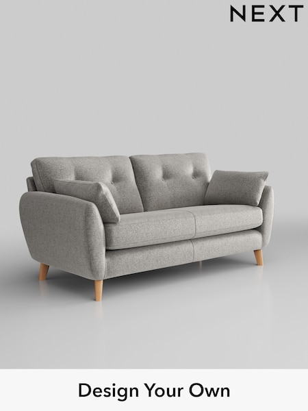 Plush Chenille/Light Grey Wilson Buttoned Back (W43813) | £1,050