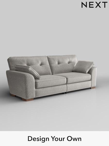 Plush Chenille/Light Grey Stamford Buttoned Back (W43823) | £1,399