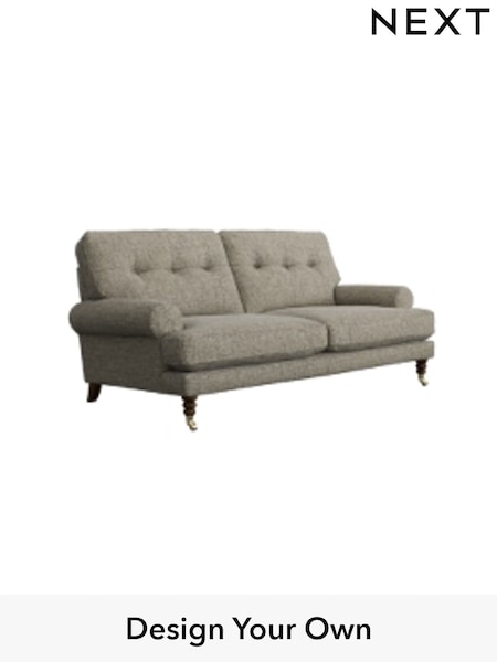 Woven Chenille Easy Clean/Mid Natural Erin Buttoned Back Deep Sit (W43890) | £1,275