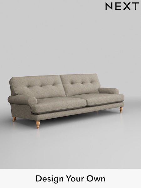 Woven Chenille Easy Clean/Mid Natural Erin Buttoned Back Deep Sit (W43890) | £1,475