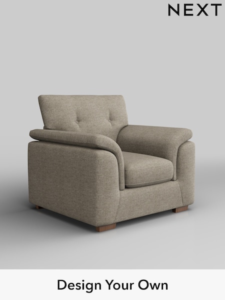 Woven Chenille Easy Clean/Mid Natural Hayden Buttoned Back (W43893) | £750