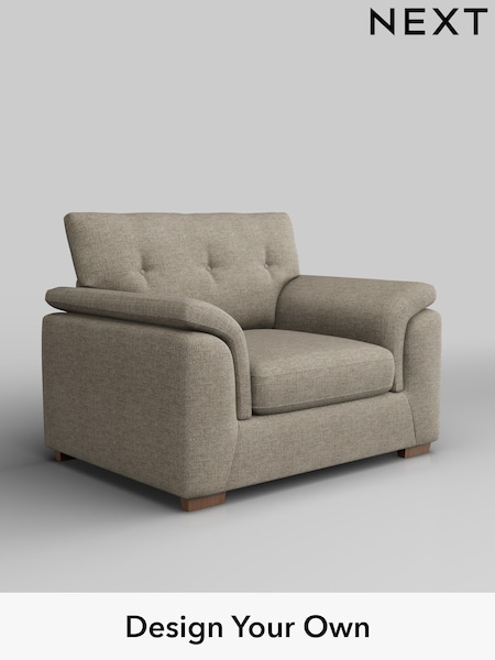 Woven Chenille Easy Clean/Mid Natural Hayden Buttoned Back (W43893) | £850
