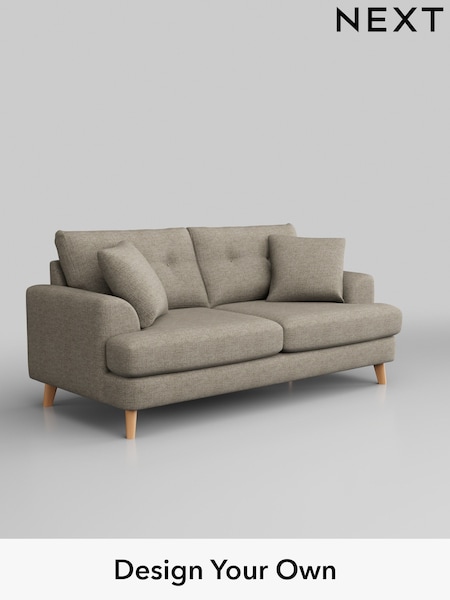 Woven Chenille Easy Clean/Mid Natural Parker Buttoned Back (W43902) | £1,425