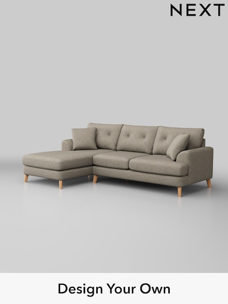 Woven Chenille Easy Clean/Mid Natural Parker Buttoned Back (W43902) | £2,199