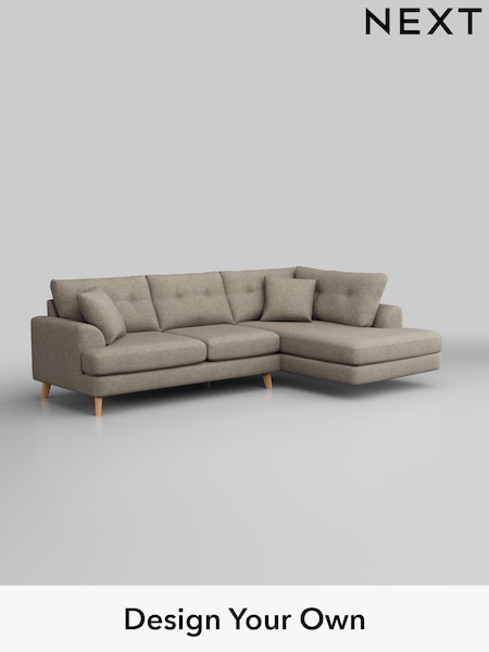 Woven Chenille Easy Clean/Mid Natural Parker Buttoned Back (W43902) | £2,325