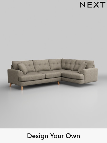 Woven Chenille Easy Clean/Mid Natural Parker Buttoned Back (W43902) | £2,375