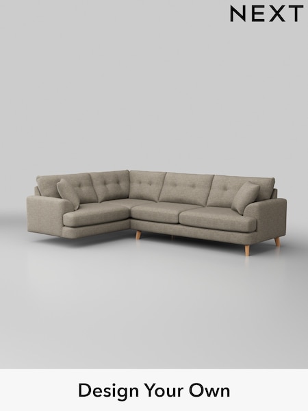 Woven Chenille Easy Clean/Mid Natural Parker Buttoned Back (W43902) | £2,475