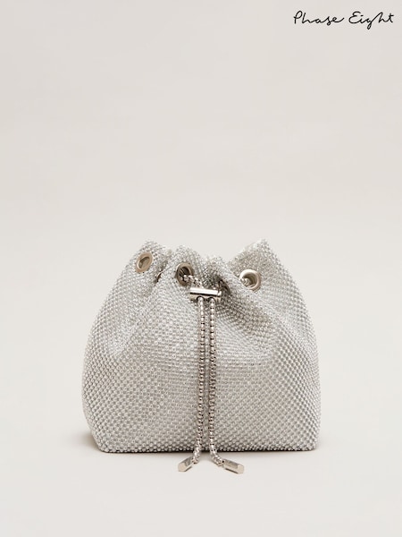 Phase Eight Silver Sparkle Bag (W43910) | £89