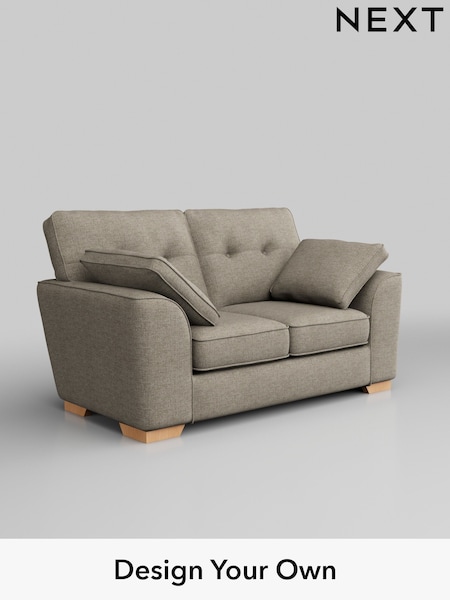 Woven Chenille Easy Clean/Mid Natural Stamford Buttoned Back (W43918) | £1,099