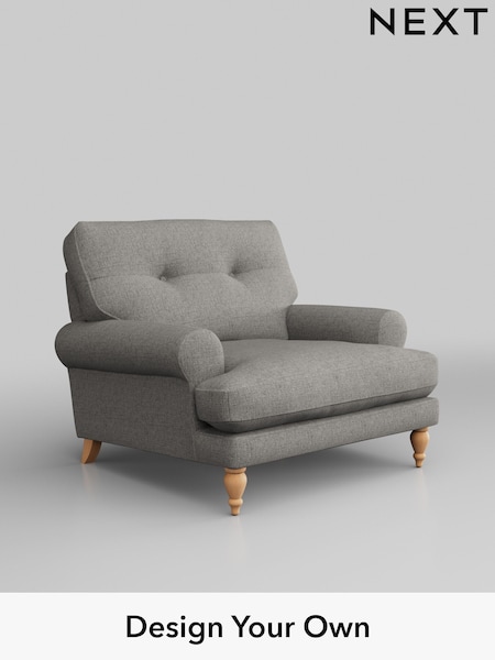 Woven Chenille Easy Clean/Light Grey Erin Buttoned Back Deep Relaxed Sit (W43943) | £925