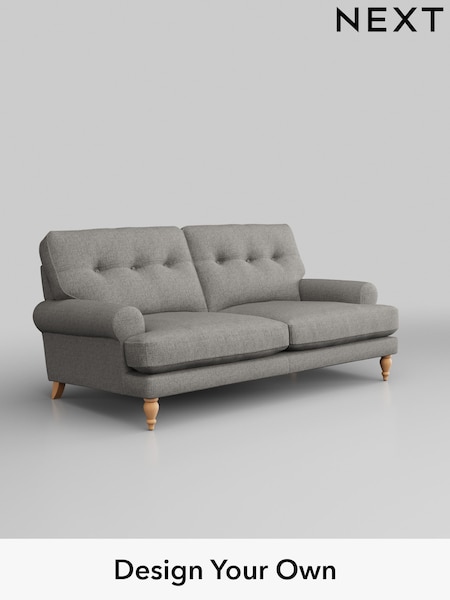Woven Chenille Easy Clean/Light Grey Erin Buttoned Back Deep Relaxed Sit (W43943) | £1,325