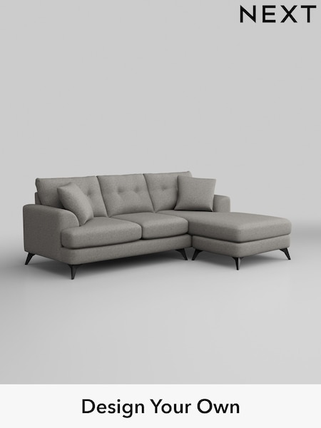 Woven Chenille Easy Clean/Light Grey Parker Buttoned Back (W43944) | £1,850