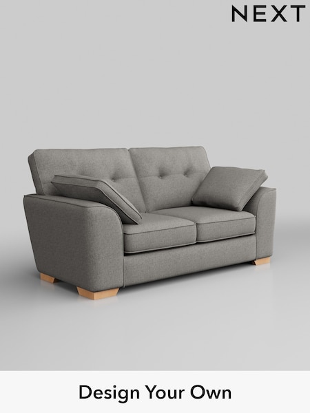 Woven Chenille Easy Clean/Light Grey Stamford Buttoned Back (W43949) | £1,199