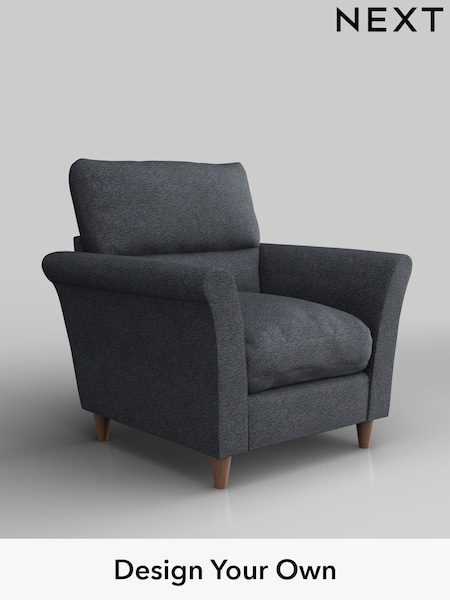 Tweedy Chenille/Navy Blue Hartley Highback Relaxed Sit (W44007) | £775