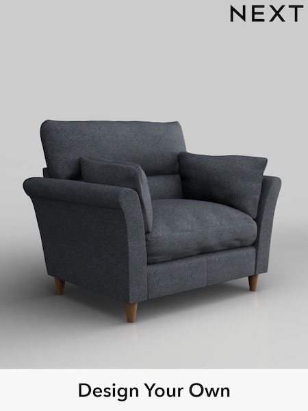Tweedy Chenille/Navy Blue Hartley Highback Relaxed Sit (W44007) | £875