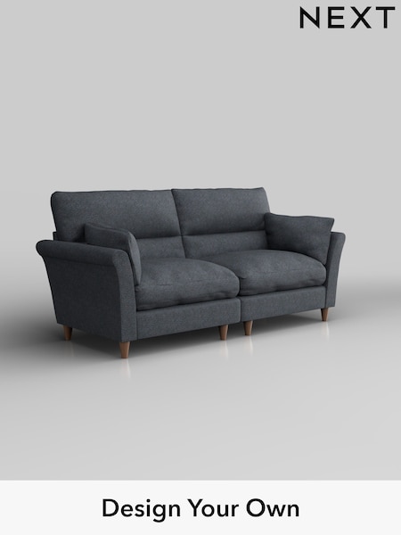 Tweedy Chenille/Navy Blue Hartley Highback Relaxed Sit (W44007) | £1,325