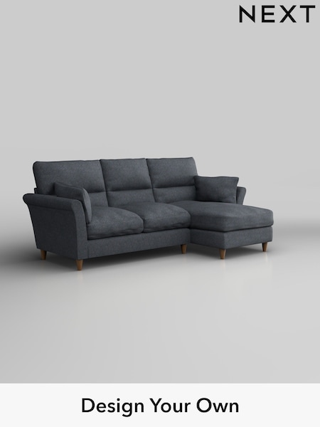 Tweedy Chenille/Navy Blue Hartley Highback Relaxed Sit (W44007) | £1,850