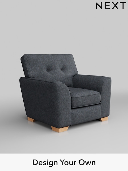 Tweedy Chenille/Navy Blue Stamford Buttoned Back (W44018) | £699