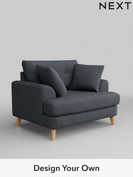 Tweedy Chenille/Navy Blue Parker Buttoned Back (W44020) | £925