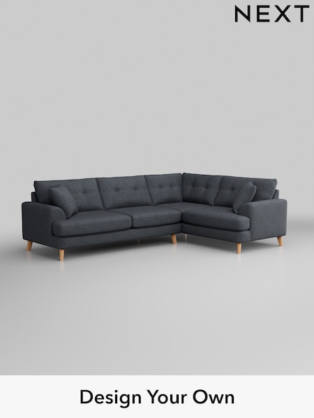 Tweedy Chenille/Navy Blue Parker Buttoned Back (W44020) | £2,325