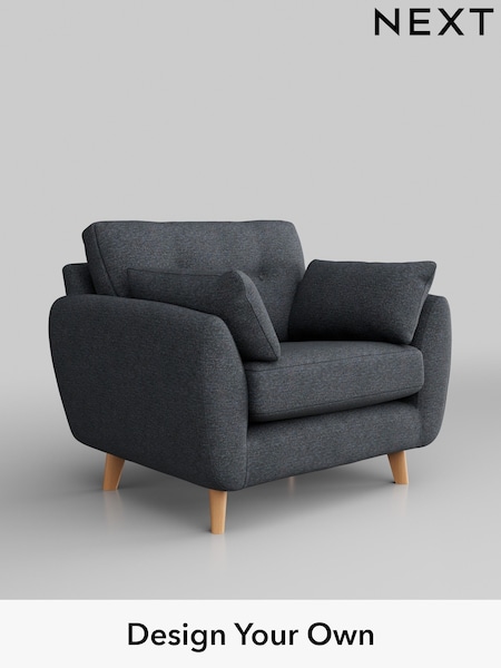 Tweedy Chenille/Navy Blue Wilson Buttoned Back (W44021) | £599