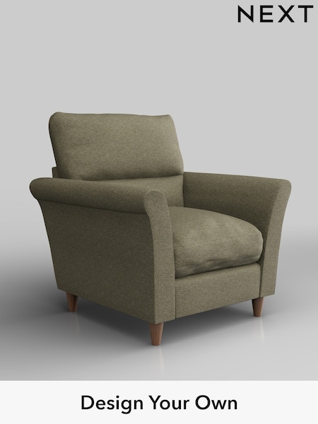 Tweedy Chenille/Mid Moss Green Hartley Highback Relaxed Sit (W44025) | £775