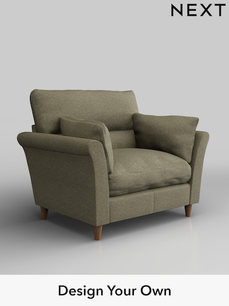 Tweedy Chenille/Mid Moss Green Hartley Highback Relaxed Sit (W44025) | £875