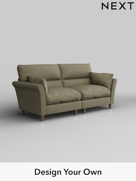 Tweedy Chenille/Mid Moss Green Hartley Highback Relaxed Sit (W44025) | £1,325