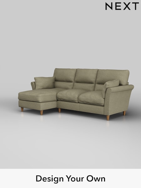 Tweedy Chenille/Mid Moss Green Hartley Highback Relaxed Sit (W44025) | £1,850