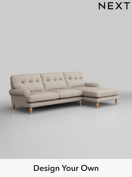 Tweedy Chenille/Mid Natural Erin Buttoned Back Deep Relaxed Sit (W44030) | £1,899