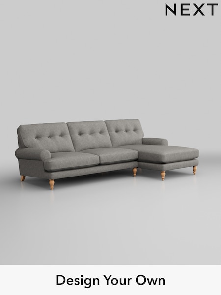 Tweedy Chenille/Mid Grey Erin Buttoned Back Deep Relaxed Sit (W44065) | £1,899