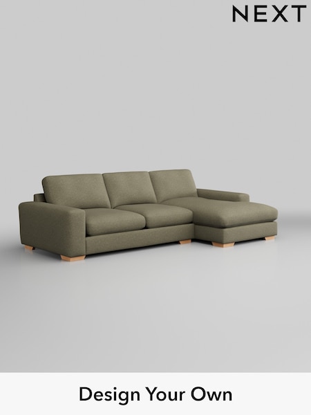 Tweedy Chenille/Mid Moss Green Houghton Deep Relaxed Sit (W44070) | £2,175
