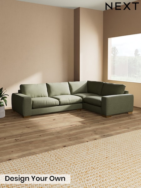 Tweedy Chenille/Mid Moss Green Houghton Deep Relaxed Sit (W44070) | £2,475