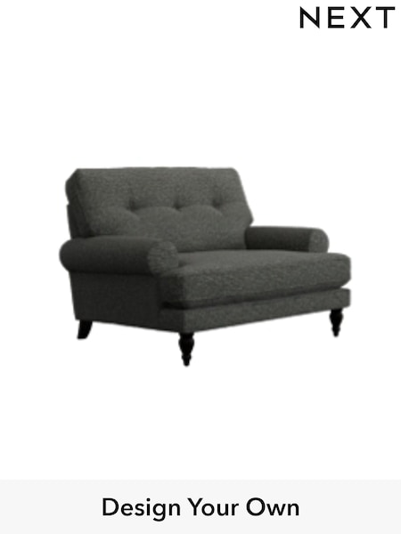 Tweedy Chenille/Dark Grey Erin Buttoned Back Deep Sit (W44091) | £875