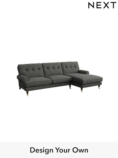 Tweedy Chenille/Dark Grey Erin Buttoned Back Deep Sit (W44091) | £1,850