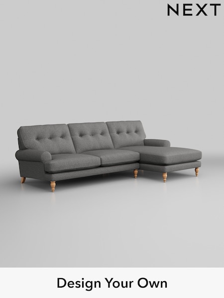 Tweedy Chenille/Dark Grey Erin Buttoned Back Deep Sit (W44091) | £1,850