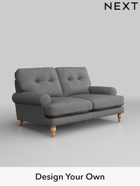 Tweedy Chenille/Dark Grey Erin Buttoned Back Deep Relaxed Sit (W44101) | £1,125