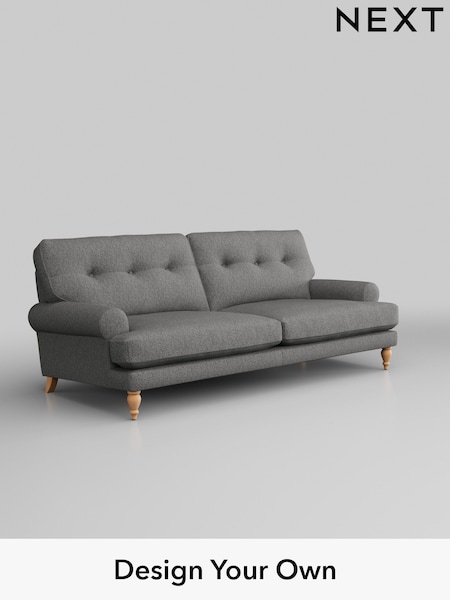 Tweedy Chenille/Dark Grey Erin Buttoned Back Deep Relaxed Sit (W44101) | £1,325
