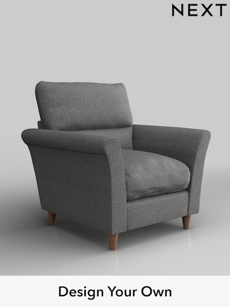 Tweedy Chenille/Dark Grey Hartley Highback Relaxed Sit (W44119) | £775
