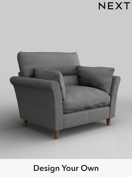 Tweedy Chenille/Dark Grey Hartley Highback Relaxed Sit (W44119) | £875