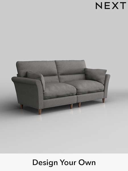 Tweedy Chenille/Dark Grey Hartley Highback Relaxed Sit (W44119) | £1,325