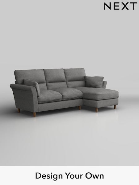 Tweedy Chenille/Dark Grey Hartley Highback Relaxed Sit (W44119) | £1,850