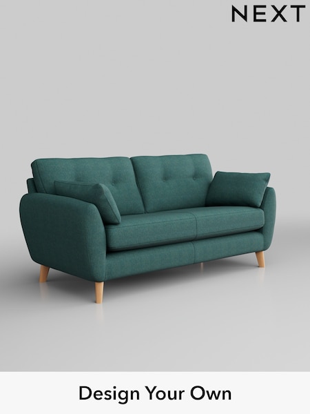 Tweedy Chenille/Dark Teal Green Wilson Buttoned Back (W44134) | £950