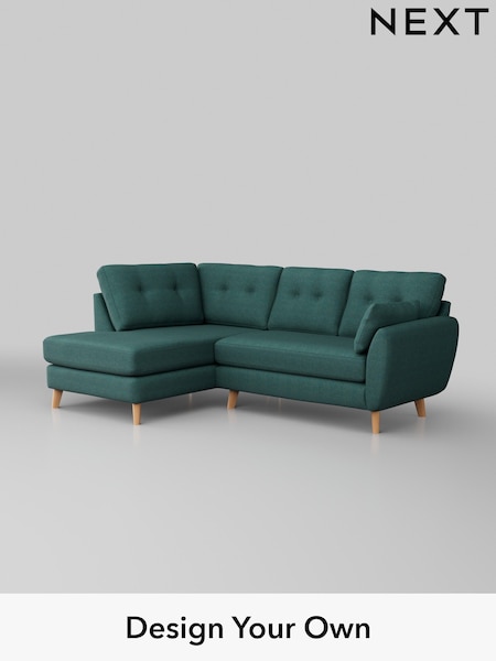 Tweedy Chenille/Dark Teal Green Wilson Buttoned Back (W44134) | £1,550